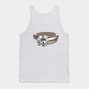 Elegant Solitaire Diamond Engagement Ring No. 637 Tank Top